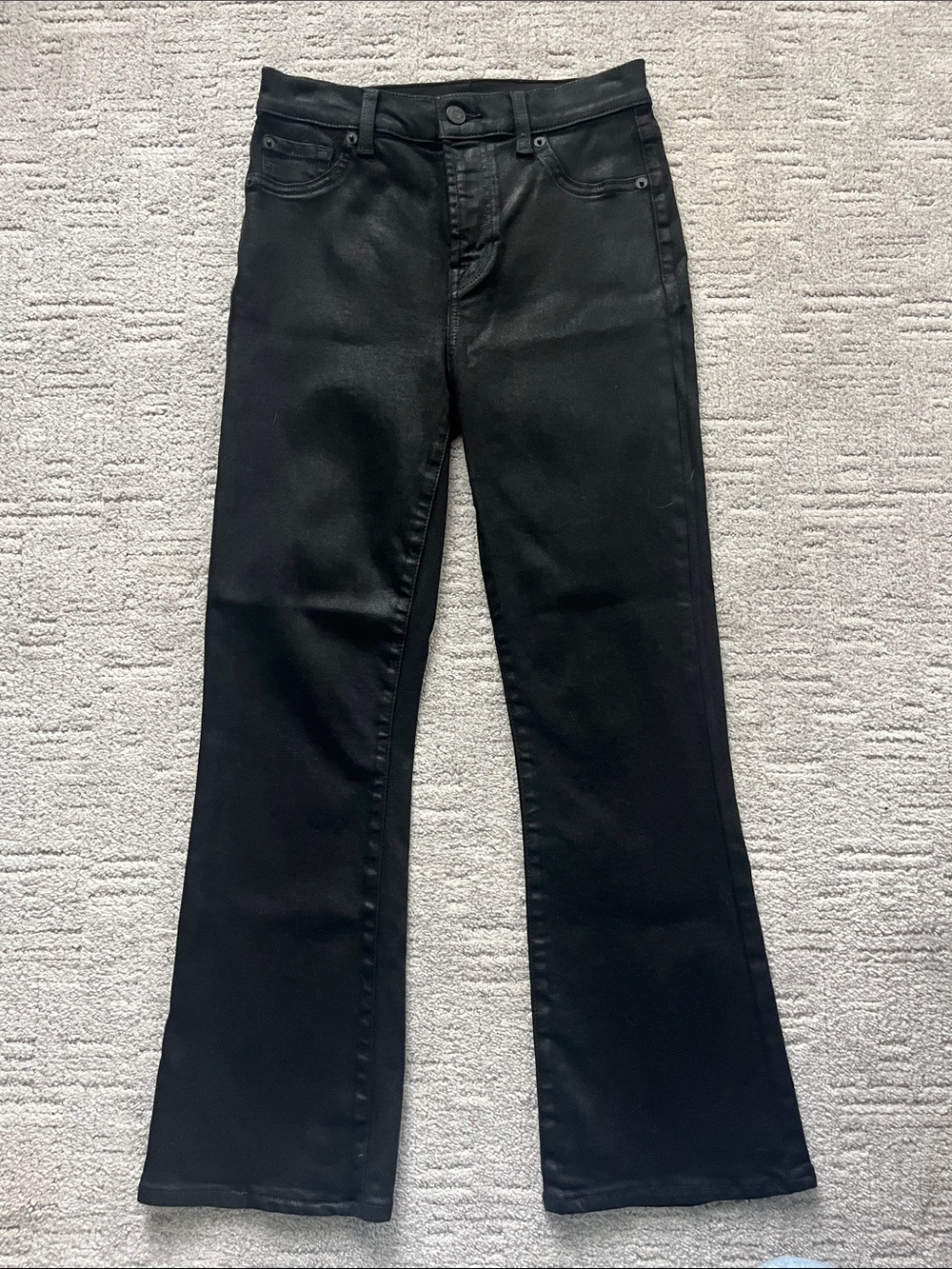 7 For All Mankind Black Flare Jeans shimmery